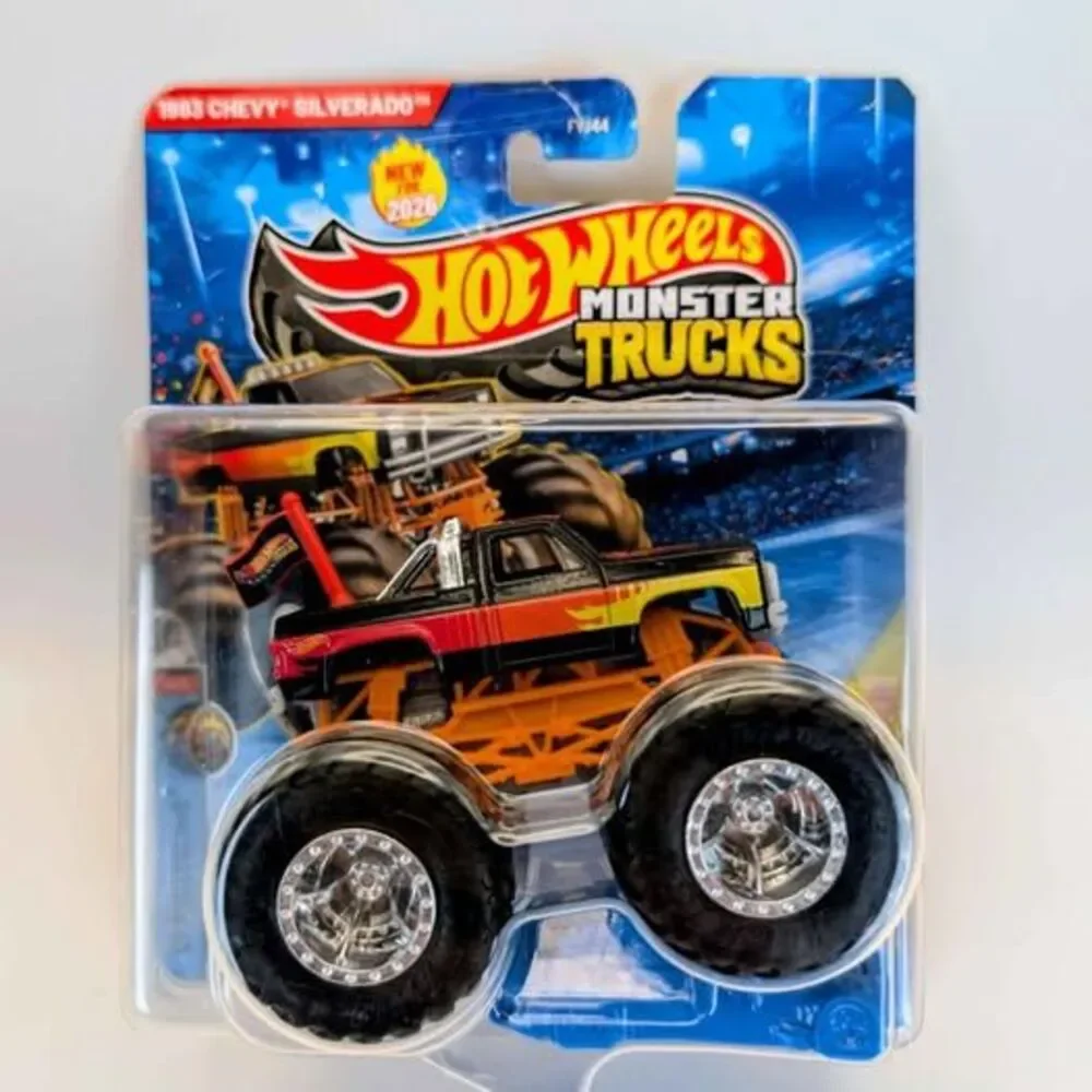Hot Wheels Monster Trucks 1983 Chevy Silverado Connect and Crash 1:64 Diecast
